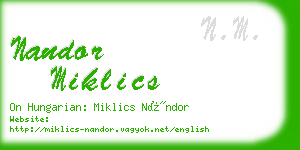 nandor miklics business card